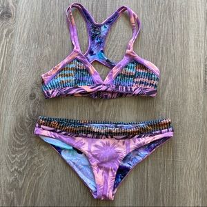 Maaji Tropical Palm Purple & Peach Bikini Set